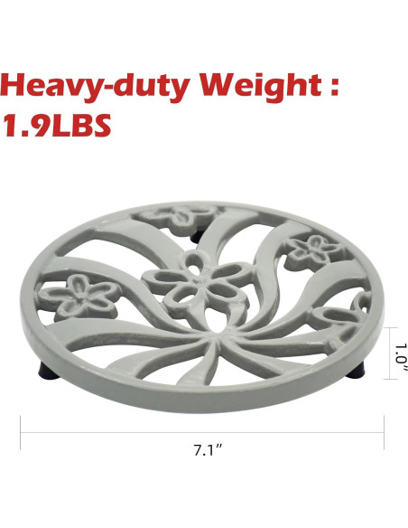 Trivet de Hierro Fundido Minluful Gris 17.78 cm Vintage Trivet de Hierro Fundido Minluful Gris 17.78 cm Vintage