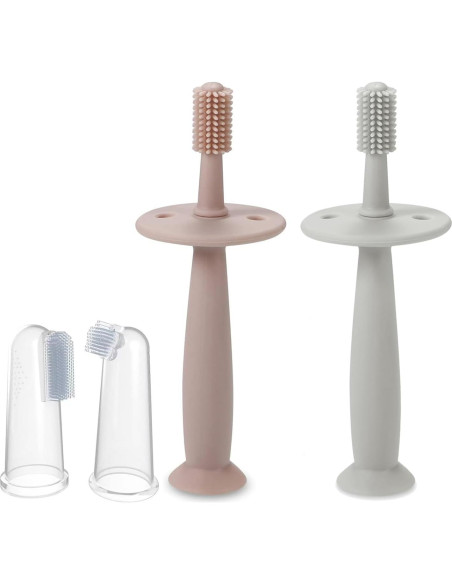 Cepillo de Dientes para Bebés PandaEar - Paquete de 2 Silicona Cepillo de Dientes para Bebés PandaEar - Paquete de 2 Silicona