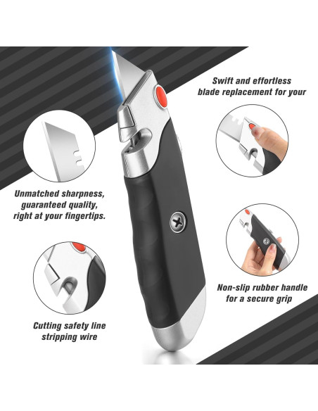 Cuchillo Utilitario DIYSELF Retráctil 2-Pack con Cuchillas Adicionales Cuchillo Utilitario DIYSELF Retráctil 2-Pack con Cuchillas Adicionales