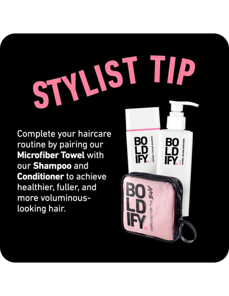 Toalla de Microfibra Boldify para Cabello Fino y Rizado - Rosa Toalla de Microfibra Boldify para Cabello Fino y Rizado - Rosa