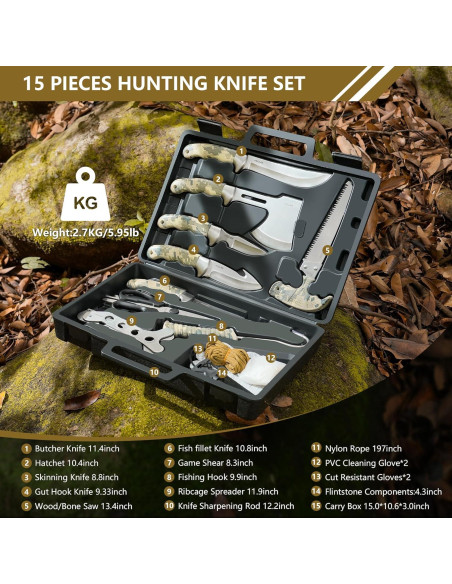 Juego de Herramientas de Caza Jellas HKS15 - 15 Piezas Profesional Juego de Herramientas de Caza Jellas HKS15 - 15 Piezas Profesional