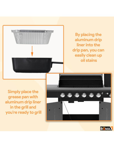 Forros de Goteo de Aluminio BQMAX para Nexgrill 20 Piezas