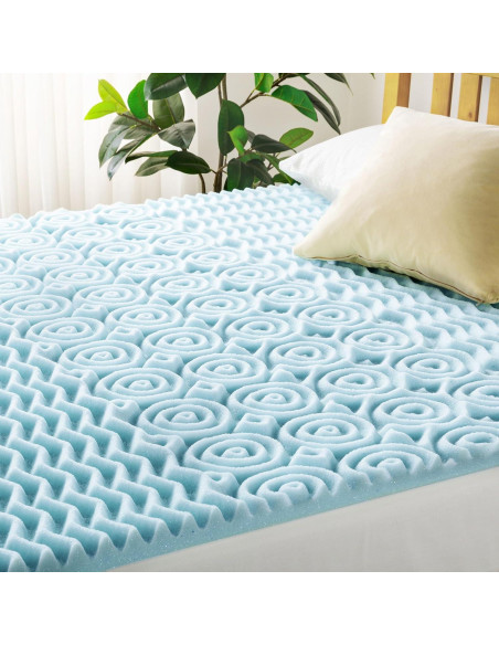 Topper de Espuma con Memoria Mellow 5 Zonas 1.5 cm Individual Azul Topper de Espuma con Memoria Mellow 5 Zonas 1.5 cm Individual Azul