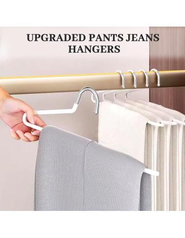 Perchas Abiertas Antideslizantes LALALIVABLE 20 Pzas Metal Blanco