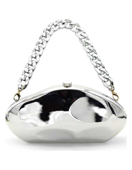 Bolso de mano acrílico plateado Blinkgoo 67.1x34x15.1 cm Bolso de mano acrílico plateado Blinkgoo 67.1x34x15.1 cm