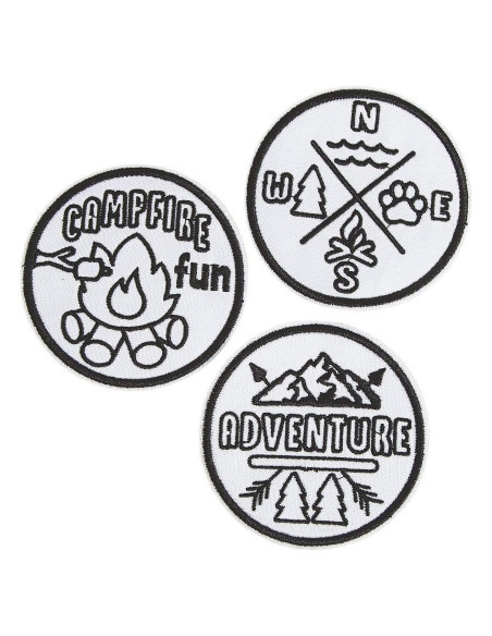 Parches para Colorear Diviértete - 12 Parches de Campamento 7.62 cm Parches para Colorear Diviértete - 12 Parches de Campamento 7.62 cm