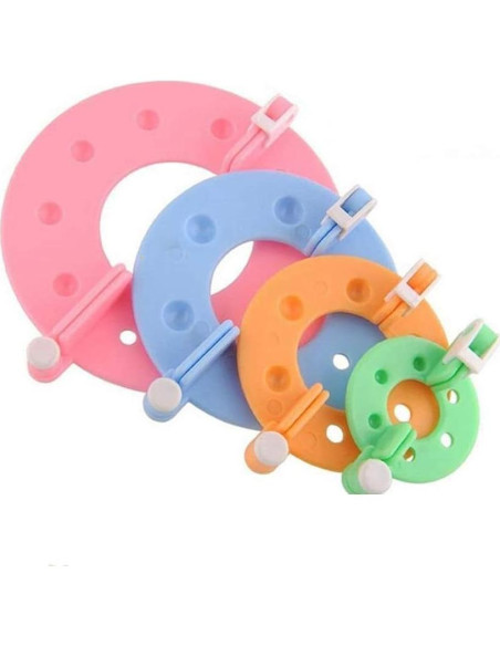 Juego de 4 Hacedores de Pom Pom Happyupcity - 3.5 a 9 cm Juego de 4 Hacedores de Pom Pom Happyupcity - 3.5 a 9 cm