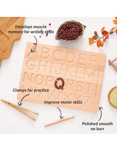 Tablero Montessori Bopoobo Doble Cara - Juego de Conteo y Letras