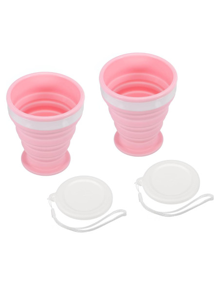 Taza Plegable PATIKIL 200mL Silicona Rosa 2 Unidades Taza Plegable PATIKIL 200mL Silicona Rosa 2 Unidades