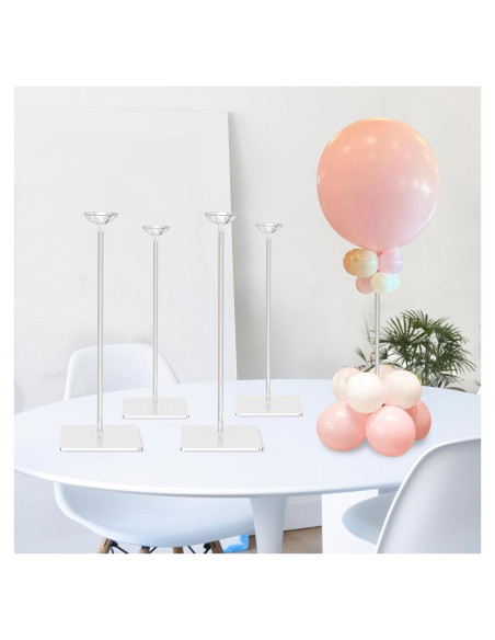 Soporte de Globo Acrílico Transparente TEKXYZ 40cm - Juego de 4 Soporte de Globo Acrílico Transparente TEKXYZ 40cm - Juego de 4