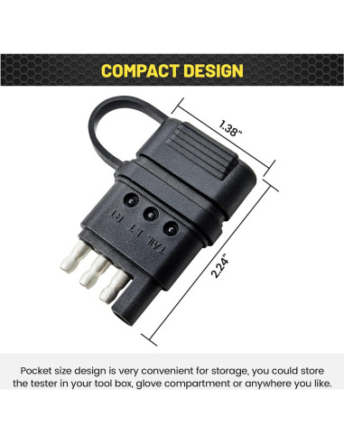 Probador de Cableado de Remolque Oyviny 4 Pines LED