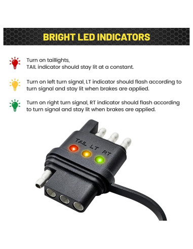Probador de Cableado de Remolque Oyviny 4 Pines LED