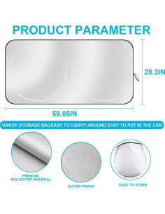 Protector Solar Plegable JUSTTOP para Parabrisas Mediano 149.86x71.88cm 2