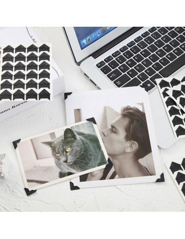 Esquinas de Foto Autoadhesivas Pajean 720 Piezas Negro