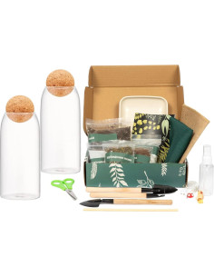 Kit de Terrario DIY KRAFTSTORIES con 2 Tarros de Vidrio 22.86 cm 2