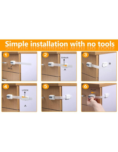 Cerraduras de Seguridad Vmaisi para Gabinetes - 4 Piezas