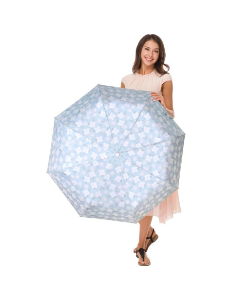 Paraguas Cuby UV Plegable Automático 96 cm Impermeable Jazmín Azul Paraguas Cuby UV Plegable Automático 96 cm Impermeable Jazmín Azul
