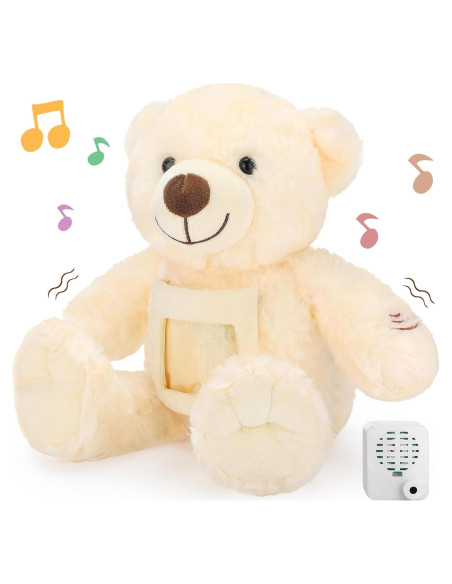 Oso de Peluche Grabable Leyndo 45.72 cm Beige con Marco Oso de Peluche Grabable Leyndo 45.72 cm Beige con Marco