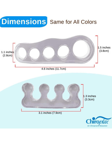 Separadores de Dedos de Gel Chiroplax - Alivio Juanetes (2 Pares)