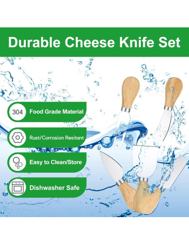 Juego de Cuchillos para Queso 10 Piezas ProudMoore Acero Inoxidable