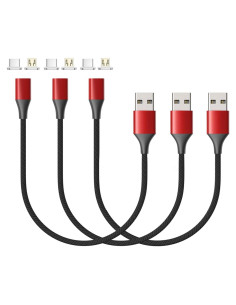 Cable de Carga Magnético NetDot Gen10 30.48cm Rojo 3 Pack
