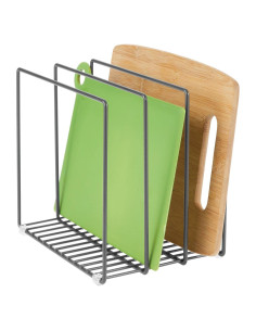 Organizador de Cocina mDesign 3 Compartimentos Acero Gris