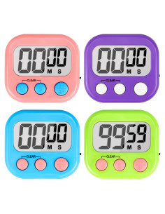 Temporizador Digital AOUVES 4 Pack Rosa Azul Verde Púrpura