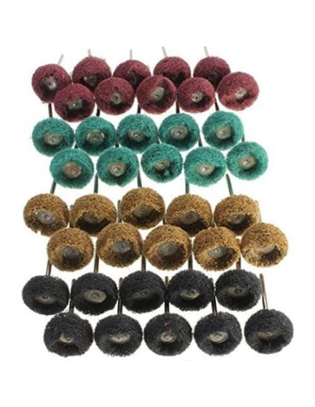 Juego de Ruedas Abrasivas Rocaris 40 Piezas 25mm para Pulido Juego de Ruedas Abrasivas Rocaris 40 Piezas 25mm para Pulido