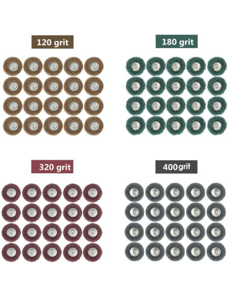 Juego de Ruedas Abrasivas Rocaris 40 Piezas 25mm para Pulido Juego de Ruedas Abrasivas Rocaris 40 Piezas 25mm para Pulido