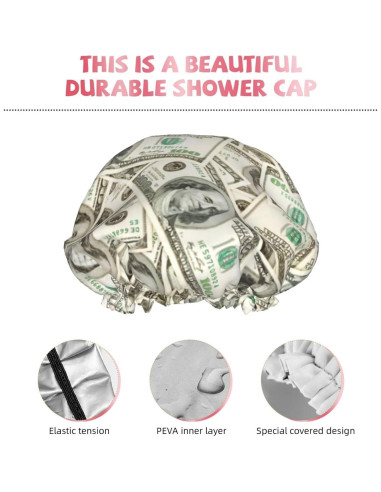 Gorro de Ducha Reutilizable YUZEKABZ Impermeable Doble Capa
