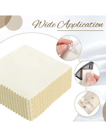 Cunno 120 Bolsas de Microfibra para Joyería Beige 8x8cm Cunno 120 Bolsas de Microfibra para Joyería Beige 8x8cm
