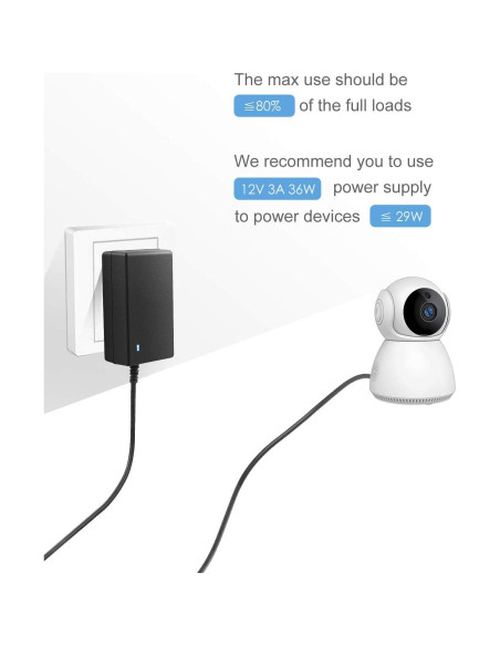 ALITOVE Adaptador AC/DC 12V 3A 36W 2-Pack para Dispositivos ALITOVE Adaptador AC/DC 12V 3A 36W 2-Pack para Dispositivos