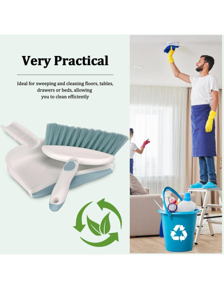 Juego de Escoba y Recogedor ZEDACY Mini Blanco/Rosa Juego de Escoba y Recogedor ZEDACY Mini Blanco/Rosa