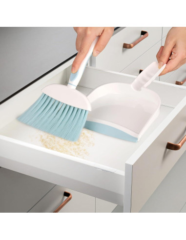 Juego de Escoba y Recogedor ZEDACY Mini Blanco/Rosa