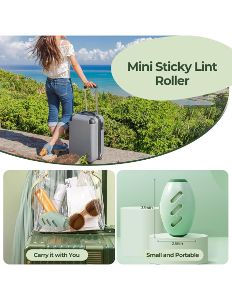 Rodillo Quitapelusas Lavable ZESTEFY 2PCS Verde Claro Gris Rodillo Quitapelusas Lavable ZESTEFY 2PCS Verde Claro Gris