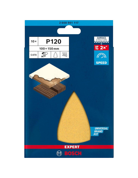 Lija Bosch Expert C470 10pzs 100x150mm Grano 120 Lija Bosch Expert C470 10pzs 100x150mm Grano 120