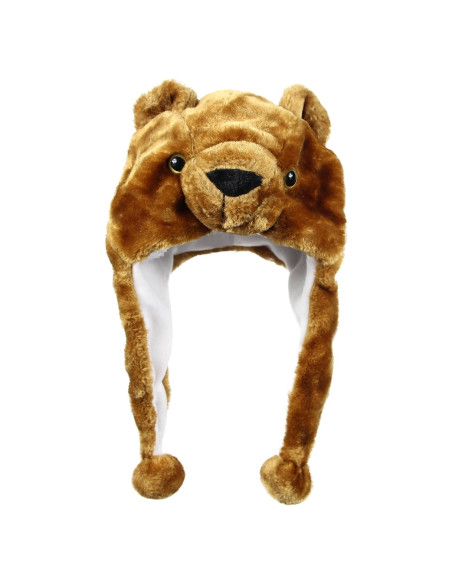 Gorro de Peluche de Animal Bioterti Talla Única Marrón Oso Gorro de Peluche de Animal Bioterti Talla Única Marrón Oso