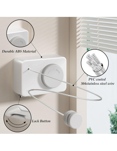 Cuerda de Ropa Retráctil Danpoo 4.2m Acero Inoxidable