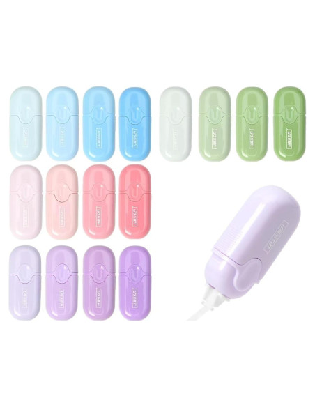 Juego de Cintas Correctoras Mini Ouksma 16 PCS Colores Pastel Juego de Cintas Correctoras Mini Ouksma 16 PCS Colores Pastel