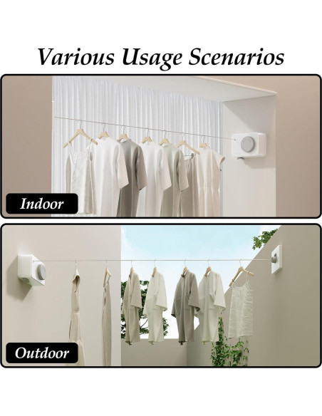 Cuerda de Ropa Retráctil Danpoo 4.2m Acero Inoxidable Cuerda de Ropa Retráctil Danpoo 4.2m Acero Inoxidable