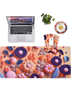 Almohadilla de Ratón Ergonómica MEGREZ con Soporte para Muñeca y Taza 2