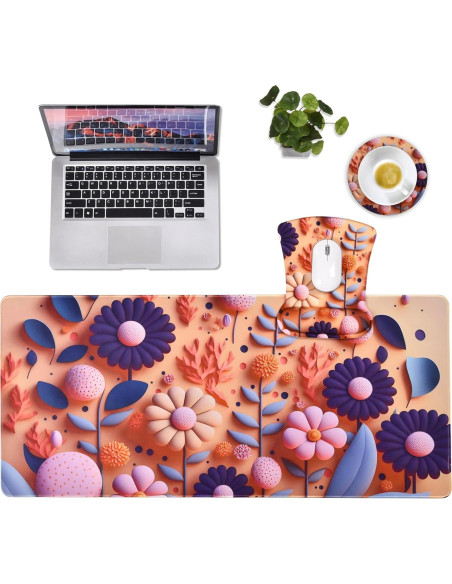 Almohadilla de Ratón Ergonómica MEGREZ con Soporte para Muñeca y Taza Almohadilla de Ratón Ergonómica MEGREZ con Soporte para Muñeca y Taza