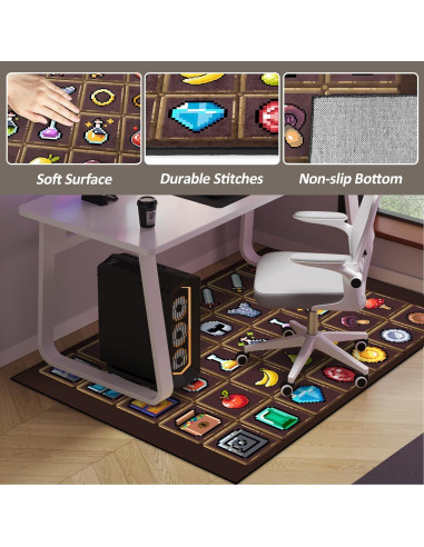 Alfombra de Juego Antideslizante DRVAKO 160x120 cm Pixel Armas