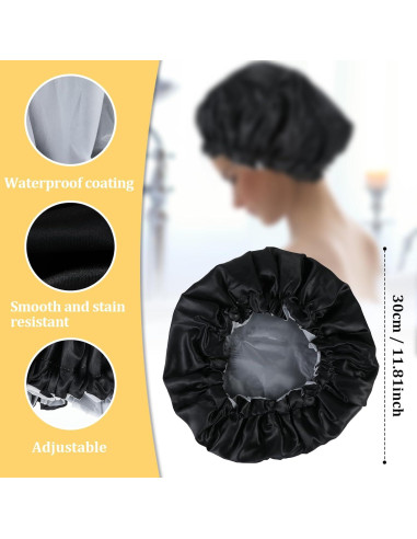 Gorro de Ducha Impermeable Reutilizable Ymapinc Negro 30 cm