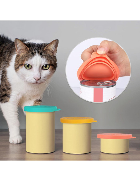 Tapas de Silicona Herméticas para Latas de Comida de Mascotas - Shinemade (Paquete de 3) Tapas de Silicona Herméticas para Latas de Comida de Mascotas - Shinemade (Paquete de 3)