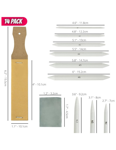 Paquete de 14 Puntas de Difuminado Mr. Pen para Dibujo Paquete de 14 Puntas de Difuminado Mr. Pen para Dibujo