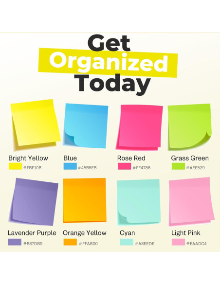 Notas Adhesivas 7.62 cm YONSEN, 8 Paquetes, 100 Hojas Cada Uno Notas Adhesivas 7.62 cm YONSEN, 8 Paquetes, 100 Hojas Cada Uno