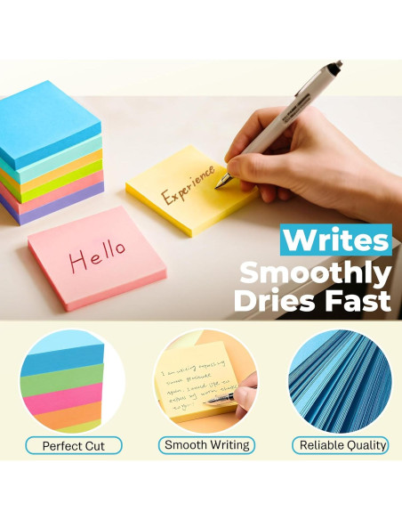 Notas Adhesivas 7.62 cm YONSEN, 8 Paquetes, 100 Hojas Cada Uno Notas Adhesivas 7.62 cm YONSEN, 8 Paquetes, 100 Hojas Cada Uno