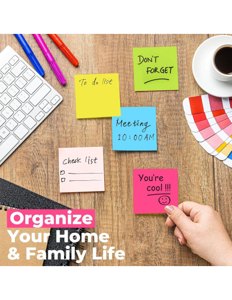 Notas Adhesivas 7.62 cm YONSEN, 8 Paquetes, 100 Hojas Cada Uno Notas Adhesivas 7.62 cm YONSEN, 8 Paquetes, 100 Hojas Cada Uno