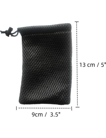 Bolsa de Cuerda de Malla de Nylon QLXHBOT 5Pcs 13x9cm Negra Bolsa de Cuerda de Malla de Nylon QLXHBOT 5Pcs 13x9cm Negra